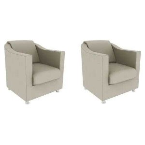 Kit 2 Poltronas Decorativas Bia Suede