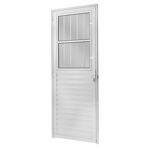 Porta Postigo Vidro Mini Boreal 210x90cm Ecosul Esquadrisul Abertura Esquerda Branco