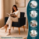 Ver imagem 6 de Poltrona Nina Decorativa para Sala Recepção Manicure Consultório Suede