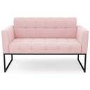 Ver mais imagens de Sofá Namoradeira e 1 Poltrona Base Industrial Preto Ana Suede Rosa Bebê - Ibiza