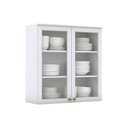 Ver imagem 1 de Armário Aéreo Cozinha Modulado Americana 2 Portas de Vidro Branco - Henn