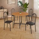 Ver imagem 2 de Conjunto Sala de Jantar 90cm Ilhabela 4 Cadeiras Preto Liso
