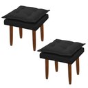 Ver imagem 1 de Kit 02 Puff Maria para Sala de Tv e Estar Quarto Confortável Suede Preto Mabe Magazine