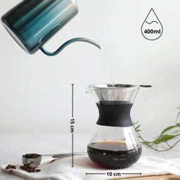 Cafeteira de Vidro com Coador 400ml - Sabor e Praticidade - 6