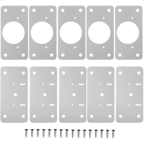 Kit 10 Placas Inox P/ Reparo Porta Dobradiça Armário Mdf