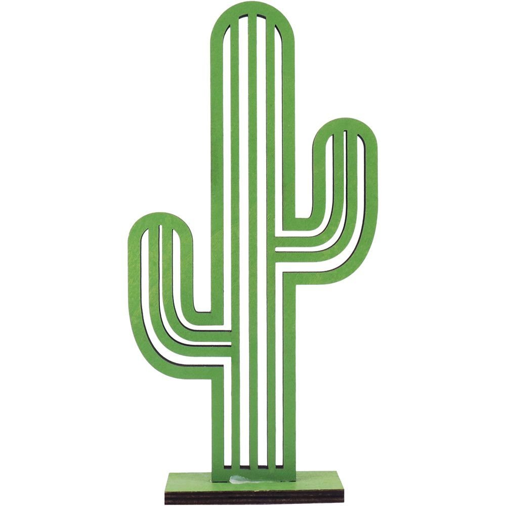 Cacto De Enfeite Decorativo em Mdf Verde Para Sala Interior