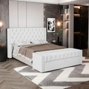 Ver imagem 2 de Cabeceira e Calçadeira Báu Casal Padrão Atena 140cm Capitonê Sintético Branco - Desk Design