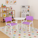 Ver imagem 1 de Kit 12 Cadeiras Infantil Iso, Escola, Base Branca- Lilas