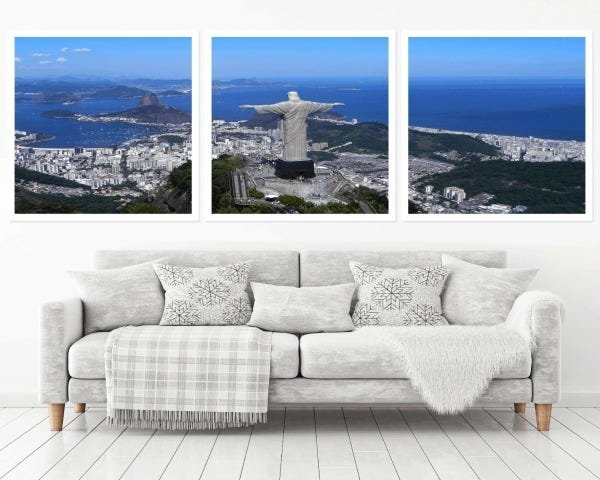 Quadro Decorativo 195x64cm Cristo Rio De Janeiro Quarto Sala