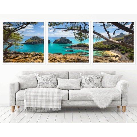 Quadro Decorativo 195x64cm Fernando De Noronha Quarto Sala