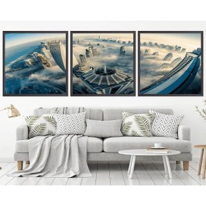 Quadro Decorativo 195x64cm Arranha Céu Dubai Quarto Sala