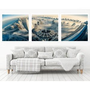 Quadro Decorativo 195x64cm Arranha Céu Dubai Quarto Sala