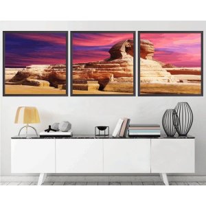 Quadro Decorativo 195x64cm Esfinge Egito Quarto Sala