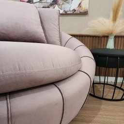 Poltrona Redonda Giratória Confortável Almofadas Rose Cloe - 5