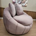 Ver imagem 3 de Poltrona Redonda Giratória Confortável Almofadas Rose Cloe