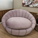 Ver imagem 4 de Poltrona Redonda Giratória Confortável Almofadas Rose Cloe