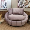 Ver imagem 1 de Poltrona Redonda Giratória Confortável Almofadas Rose Cloe