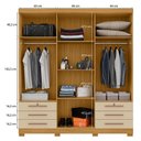 Ver imagem 4 de Guarda Roupa Casal Londres e Armário Multiuso New Egito Carvalho Americano Off White - Incorplac