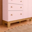 Ver imagem 6 de Guarda Roupa Casal Flora 2 Portas 3 Gavetas MDP Cômoda Integrada Rosa Acetinado Qmovi
