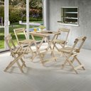 Ver imagem 1 de Conjunto Mesa Dobrável 4 Cadeiras Yescasa Bege