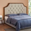 Ver imagem 2 de Cabeceira Estofada Orion Capitonê Painel 140 cm para Cama de Casal Linho Bege TCS 701 - Perfan
