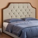 Ver imagem 1 de Cabeceira Estofada Orion Capitonê Painel 140 cm para Cama de Casal Linho Bege TCS 701 - Perfan