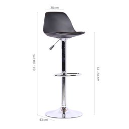 Banqueta Alta Giratória Estofada Eames LS-134 Preto - Best - 3 Banqueta Alta Giratória Estofada Eames LS-134 Preto - Best - 3