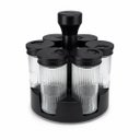 Ver imagem 1 de Jogo Porta Condimentos Giratório 6 Potes de Vidro Listras 85ml com Base - Belovidro