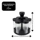 Ver imagem 2 de Jogo Porta Condimentos Giratório 6 Potes de Vidro Listras 85ml com Base - Belovidro