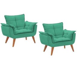 Kit 2 Poltronas Decorativas  Sala Recepção Escritório Opala Suede - 1