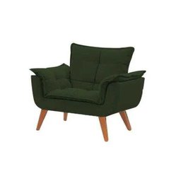 Kit 2 Poltronas Decorativas  Sala Recepção Escritório Opala Suede Verde - 3