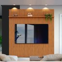 Ver imagem 1 de Painel Ripado para Tv até 75 Polegadas 223cm X 240cm Freijó Pratic Dj Móveis
