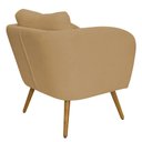 Ver mais imagens de Poltrona Decorativa Dana Pés Palito Madeira Castanho Bouclé Camel - Nexta Casa