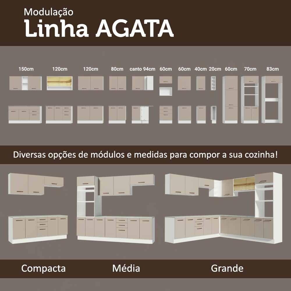 Armário Aéreo Multiuso 80cm 1 Porta Basculante Agata Madesa - 8