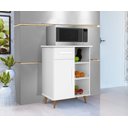 Ver imagem 1 de Balcão Compacto Cristal – Fruteira com Nicho Micro-ondas Branco