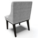 Ver imagem 6 de Kit 3 Cadeiras Decorativas Sala de Jantar Base Fixa de Madeira Firenze Suede Cinza/Preto G19 - Gran