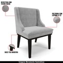 Ver imagem 4 de Kit 3 Cadeiras Decorativas Sala de Jantar Base Fixa de Madeira Firenze Suede Cinza/Preto G19 - Gran