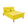 Sofá Cama Berlim 3 Lugares Império Reclinável Casal Pés Madeira com Banqueta Suede Amarelo 374 - 5