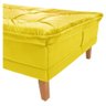 Sofá Cama Berlim 3 Lugares Império Reclinável Casal Pés Madeira com Banqueta Suede Amarelo 374 - 4