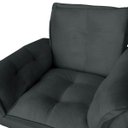 Ver imagem 3 de Kit Namoradeira + 2 Poltronas Opala Decorativa Suede Cinza Grafite