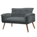 Ver imagem 4 de Kit Namoradeira + 2 Poltronas Opala Decorativa Suede Cinza Grafite