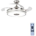 Ver imagem 1 de Ventilador Teto Retrátil Led Controle Remoto e Som Bluetooth Prata