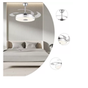 Ver imagem 4 de Ventilador Teto Retrátil Led Controle Remoto e Som Bluetooth Prata