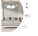 Ver imagem 4 de Ventilador Teto Retrátil Led Controle Remoto e Som Bluetooth Prata