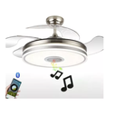 Ver imagem 2 de Ventilador Teto Retrátil Led Controle Remoto e Som Bluetooth Prata