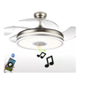 Ventilador Teto Retrátil Led Controle Remoto e Som Bluetooth Prata - 2