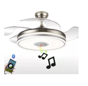 Ver imagem 2 de Ventilador Teto Retrátil Led Controle Remoto e Som Bluetooth Prata