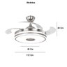 Ventilador Teto Retrátil Led Controle Remoto e Som Bluetooth Prata - 5
