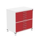 Ver imagem 2 de Mapoteca 10 Gavetas 120,4cm x 122,3cm Aço Branco/Vermelho