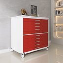 Ver imagem 1 de Mapoteca 10 Gavetas 120,4cm x 122,3cm Aço Branco/Vermelho